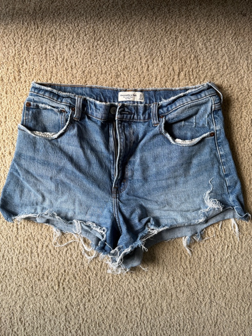 Abercrombie & Fitch Blue Distressed Denim Cutoff Shorts